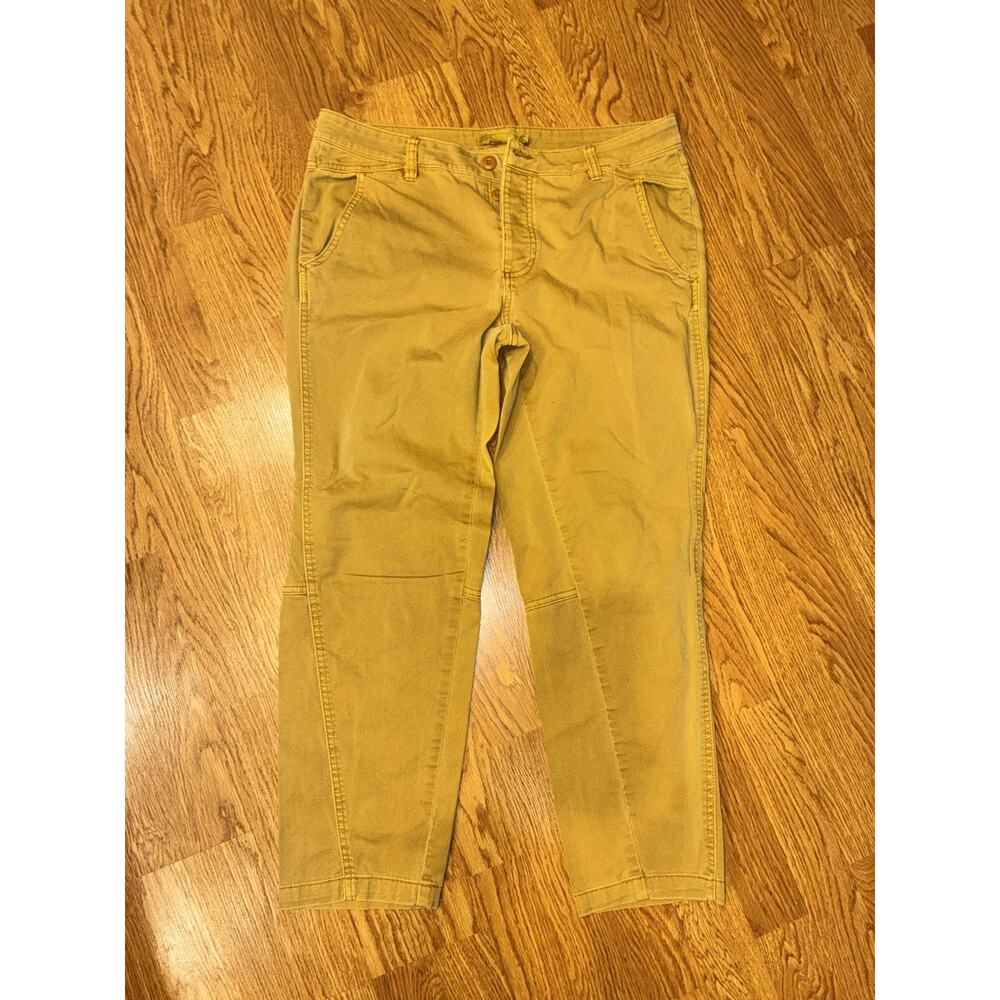 Prana Women’s Mustard Yellow Skinny‎ Canvas Pants Stretch Size 12